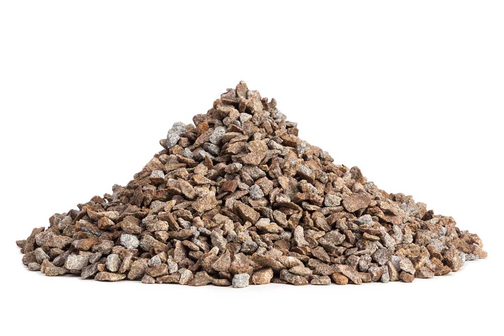 a pile of crushed gravel
