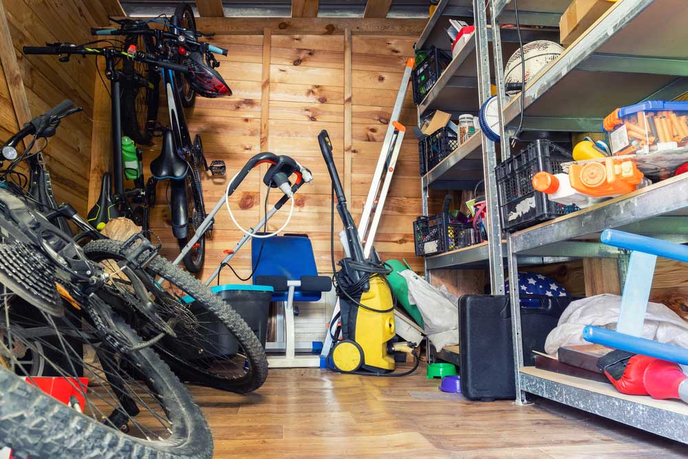 a garden shed used for storage