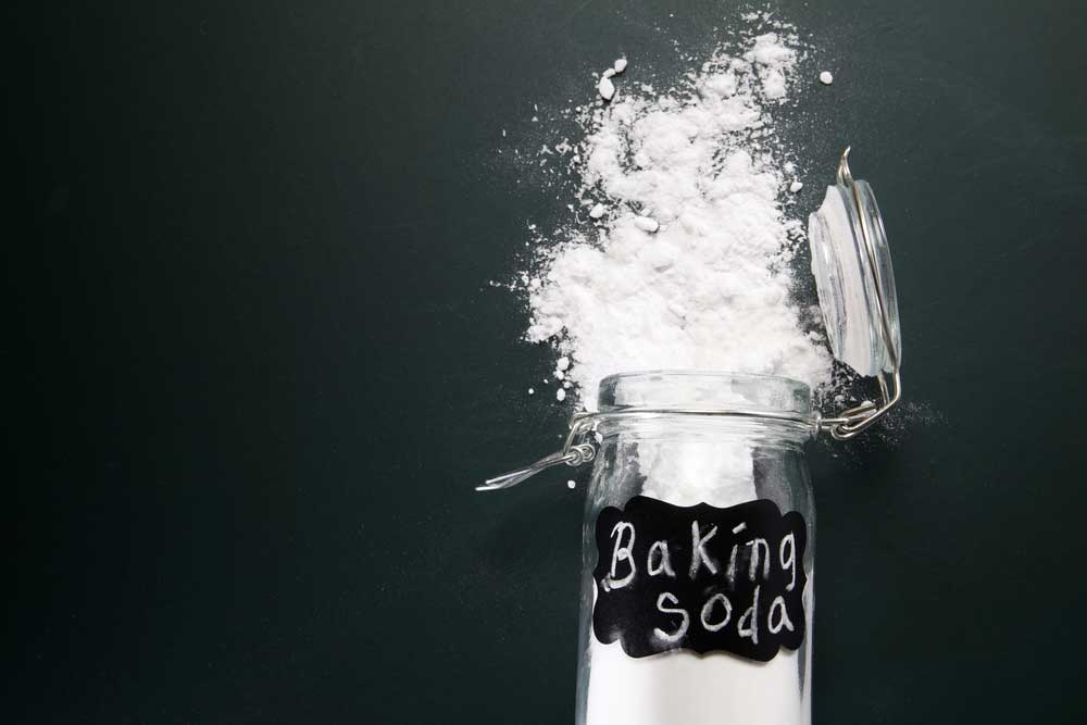 a jar of baking soda open
